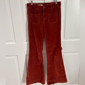 Pilcro and The Letterpress Womens 30x33 Superscript Corduroy Pants Flare Pinwale